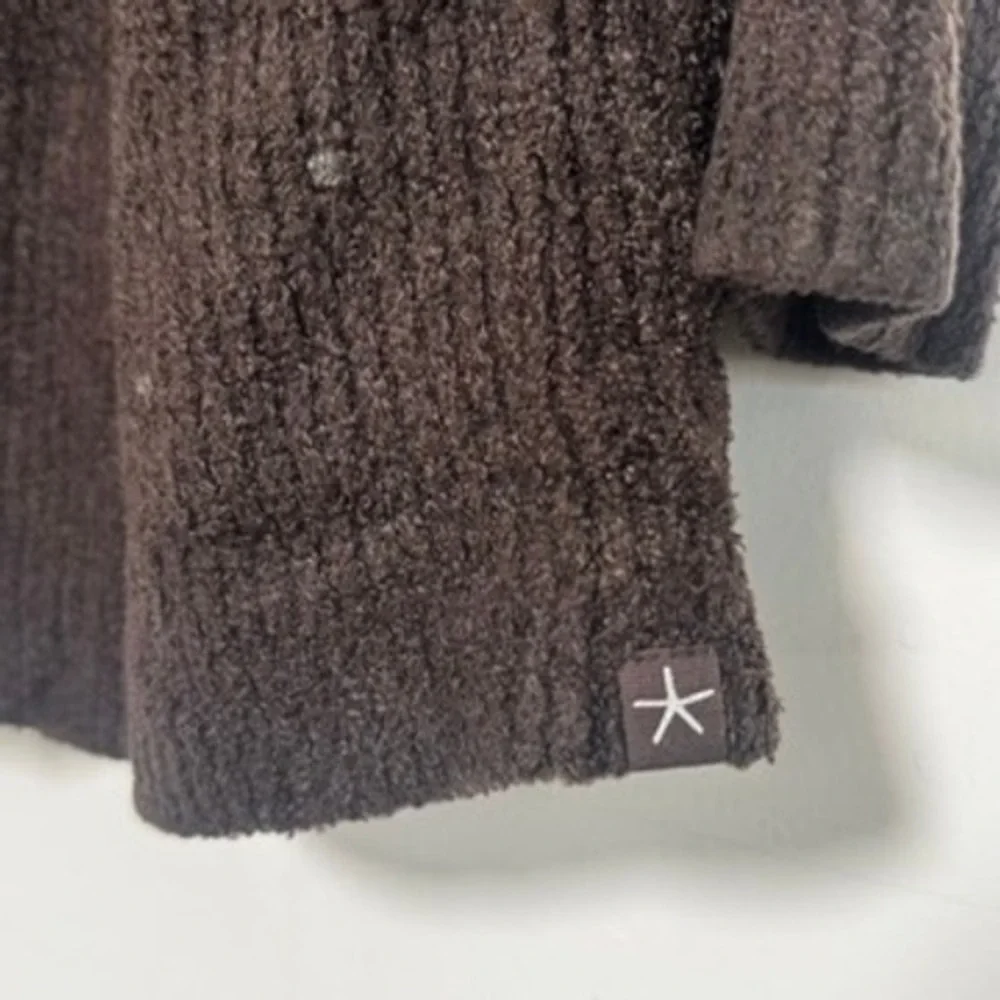 Barefoot Dreams Cardigan‎ Womens M Brown CozyChic Lite 452 Open Front Shawl Wrap